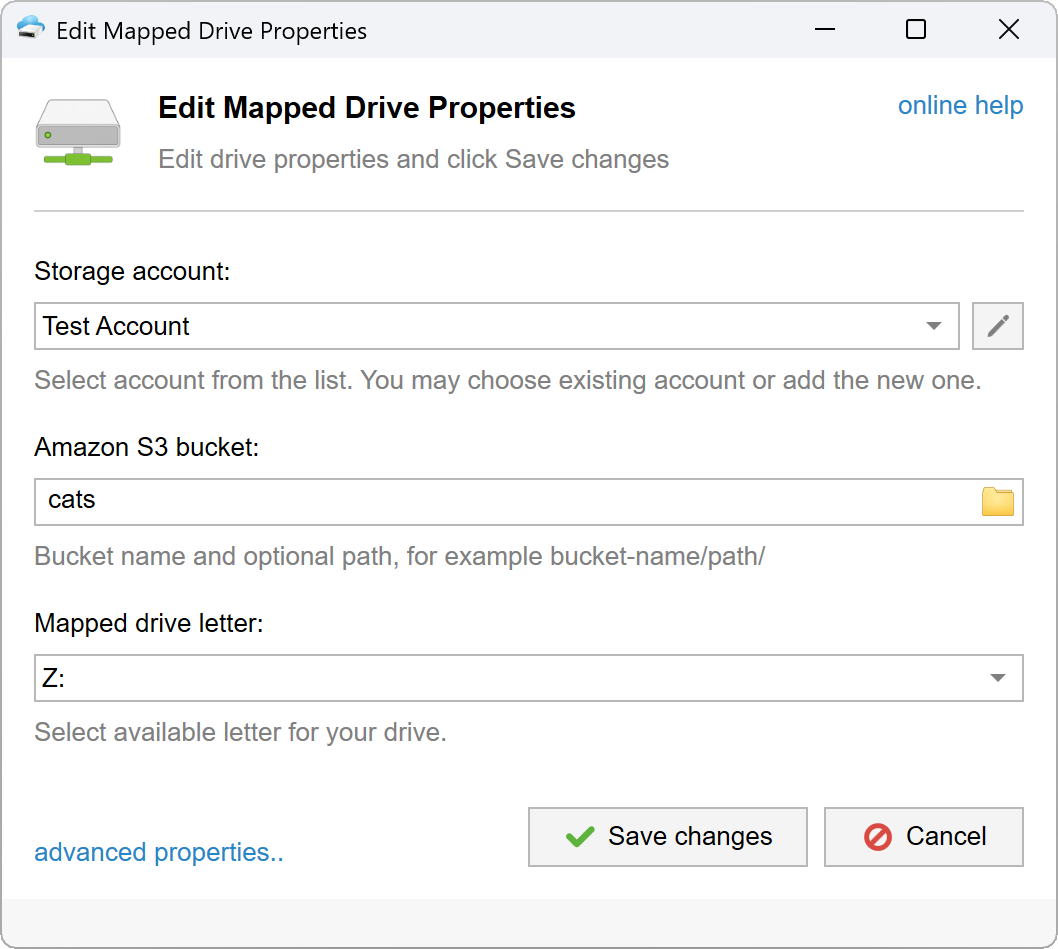 Tntdrive Mapped Drive Properties mapped drive properties