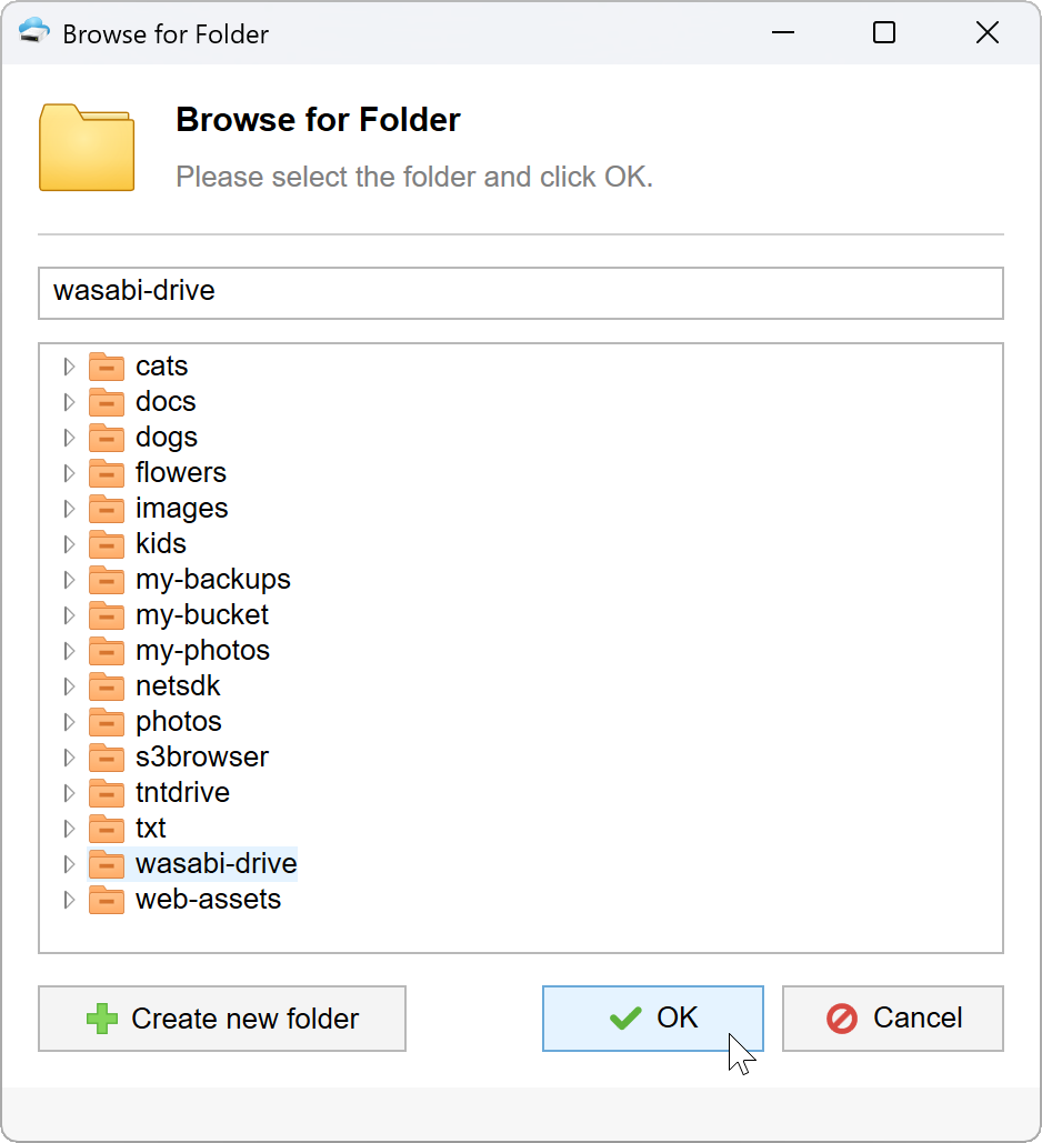 Browse for Folder dialog in TntDrive